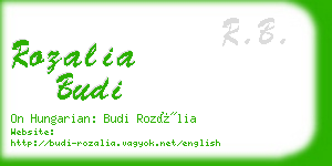 rozalia budi business card